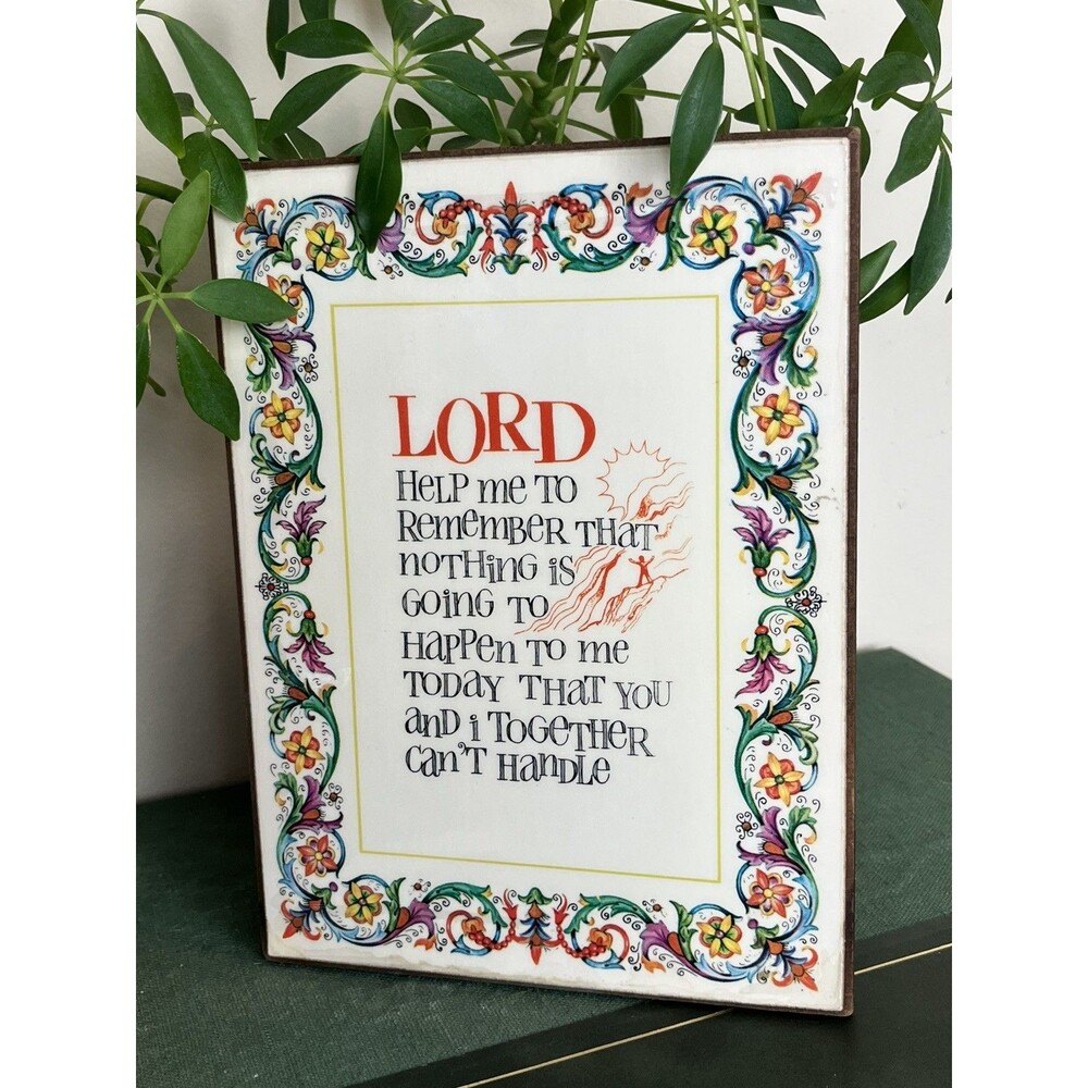 Vtg “Lord Help Me Remember” John Brandi Co. Florentine Paper Italy Wall Art 8x6 - Picture 4 of 6